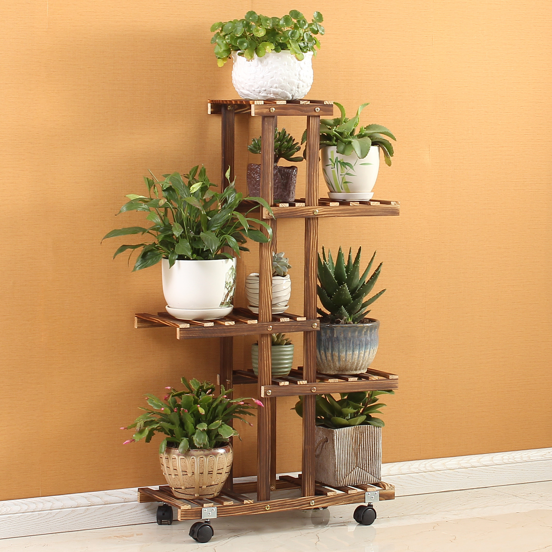 阳台实木花架子多层家用置物架