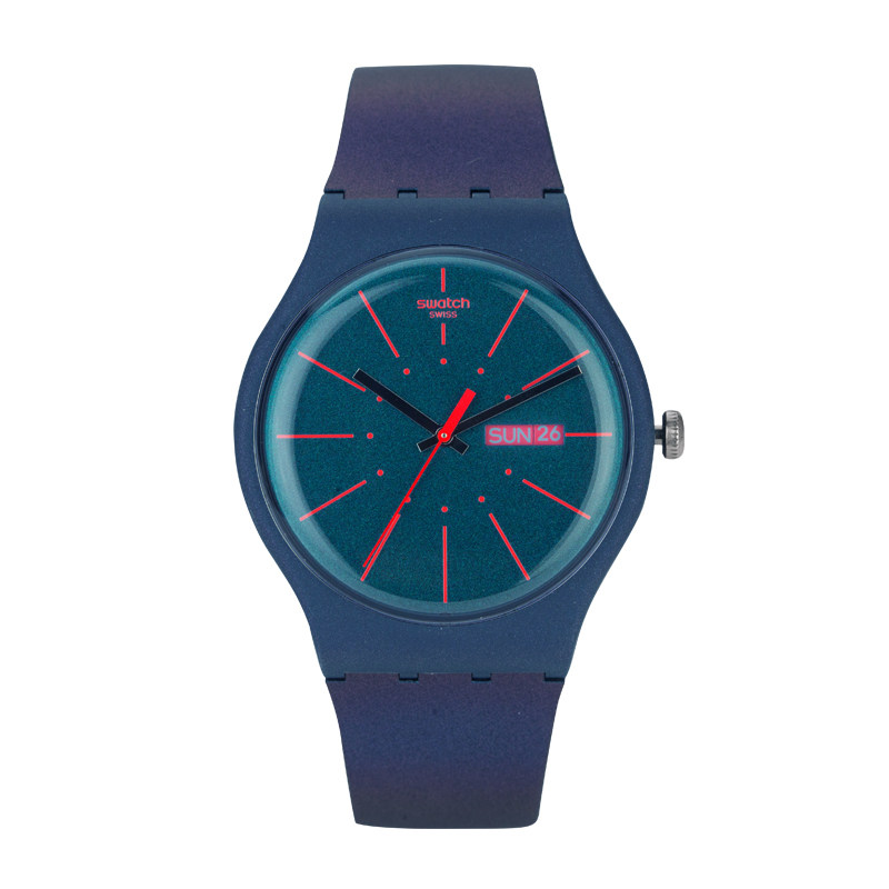 swatch斯沃琪瑞士手表王俊凯同款荧光环绕运动石英男女表suob146