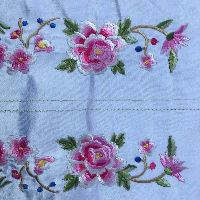 刺绣粉色汉服重工服装非遗缎子牡丹图案女款苗族织锦