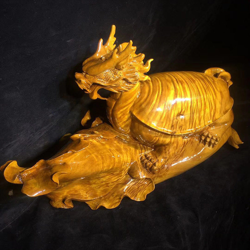 大檀小叶桢楠金丝楠实木木雕龙乔迁商品商务礼品摆件