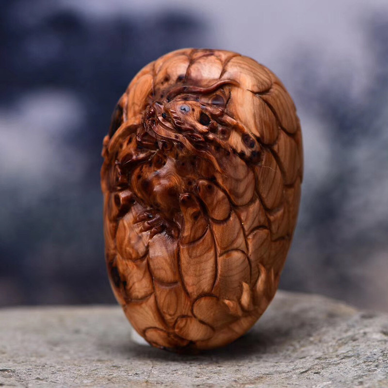 大檀太行崖柏龙蛋文玩手把件崖柏实木木雕手工雕刻收藏送礼摆件