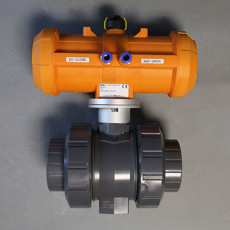 gfpvcu阀体工业管道自动阀门upvc230气动球阀单动其他阀门
