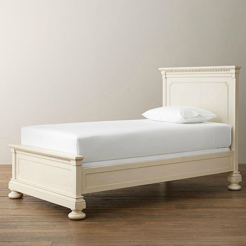 美式儿童童床单人床实木男孩青少年白色简约公主儿童床