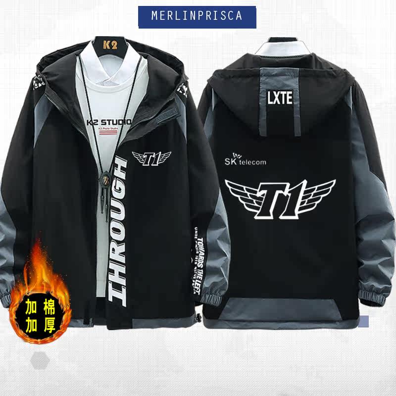 sktlol游戏比赛新队标t1战队队服同款休闲夹克