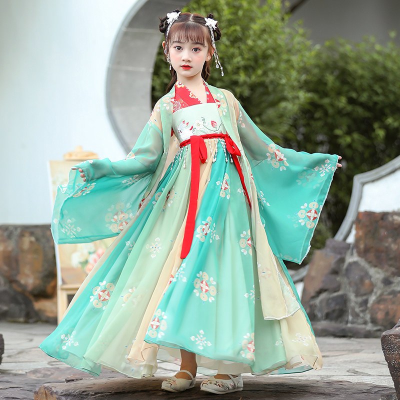 女童汉服古装连衣裙小女孩超仙襦裙儿童中国国风唐装
