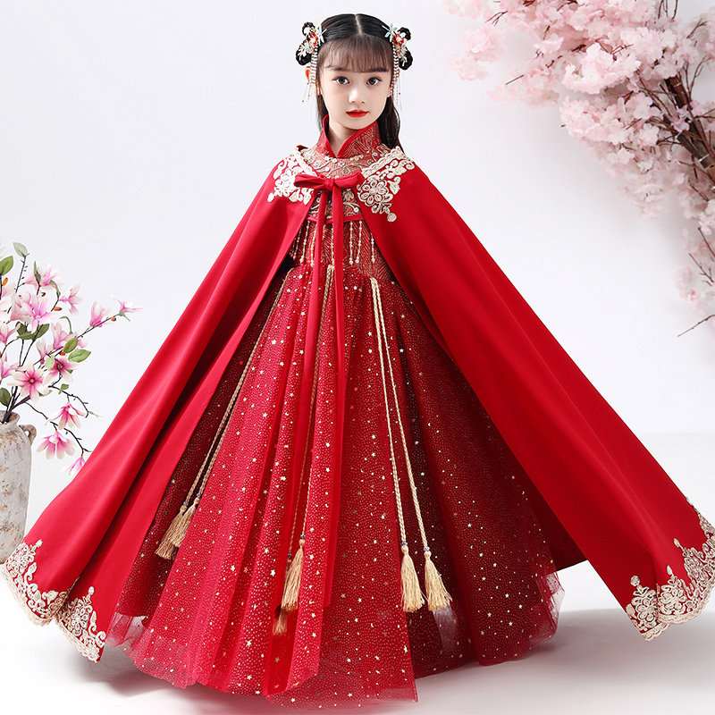 礼服儿童女童古装汉服超仙连衣裙小女孩裙子古风儿童礼服
