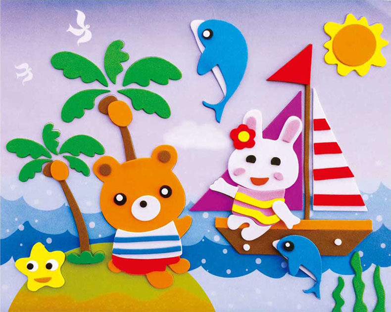 幼儿童eva贴画3d立体粘贴纸工黏贴手工制作材料