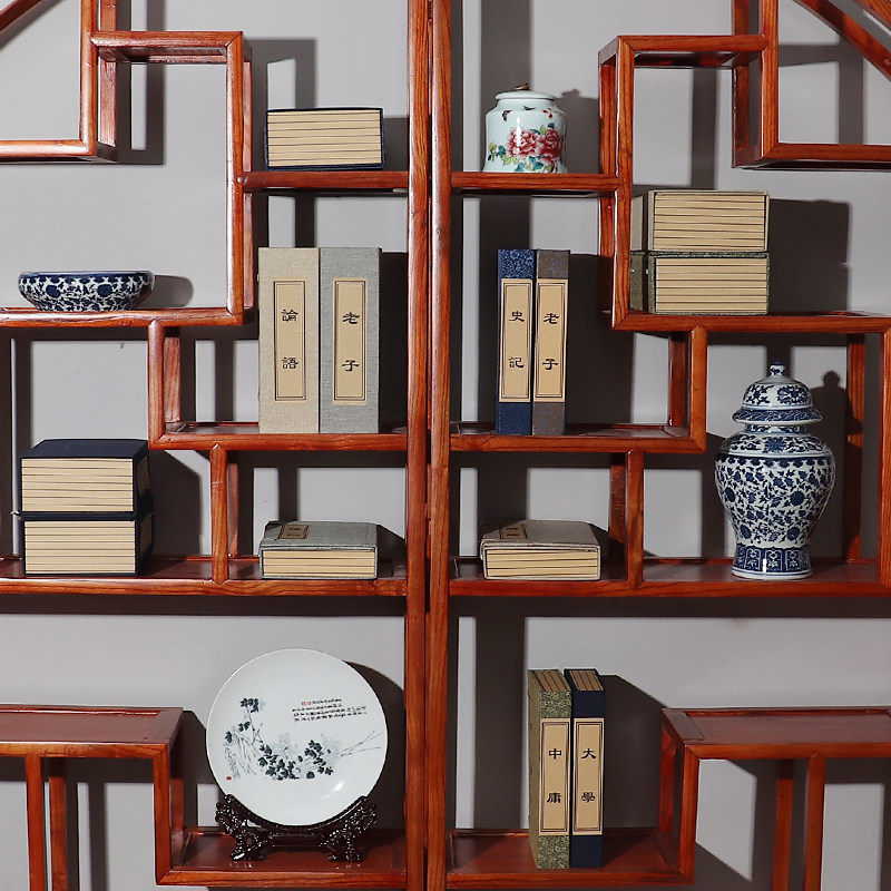 仿古仿真函套书架装饰样板房摆件真书线装书中式摆件