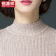 Hengyuanxiang middle-aged mother sweater female half high neck knit short section built-shirt large size black bottoming shirt autumn and winter Hengyuanxiang middle-aged mother sweater female half high neck knit short section built-shirt large size black bottoming shirt autumn and winter