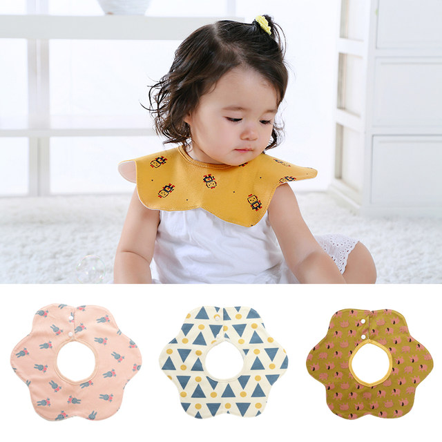 Saliva towel baby cotton 360 degree rotatable baby waterproof eating bib newborn bib summer thin section Saliva towel baby cotton 360 degree rotatable baby waterproof eating bib newborn bib summer thin section