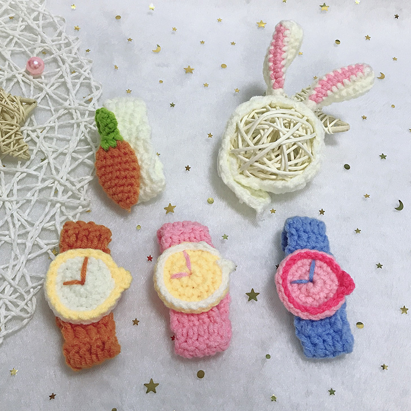 针织小熊手环毛线编织diy手工手工制制作礼物毛线