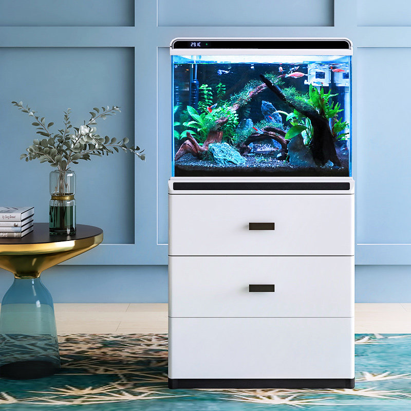 鱼缸水族箱一体底柜金鱼缸落地客厅森森中型森超鱼缸