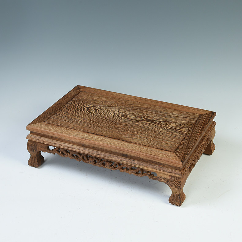 鸡翅木底座长方形 红木底座实木雕摆件底座鱼缸花盆景底座正方形