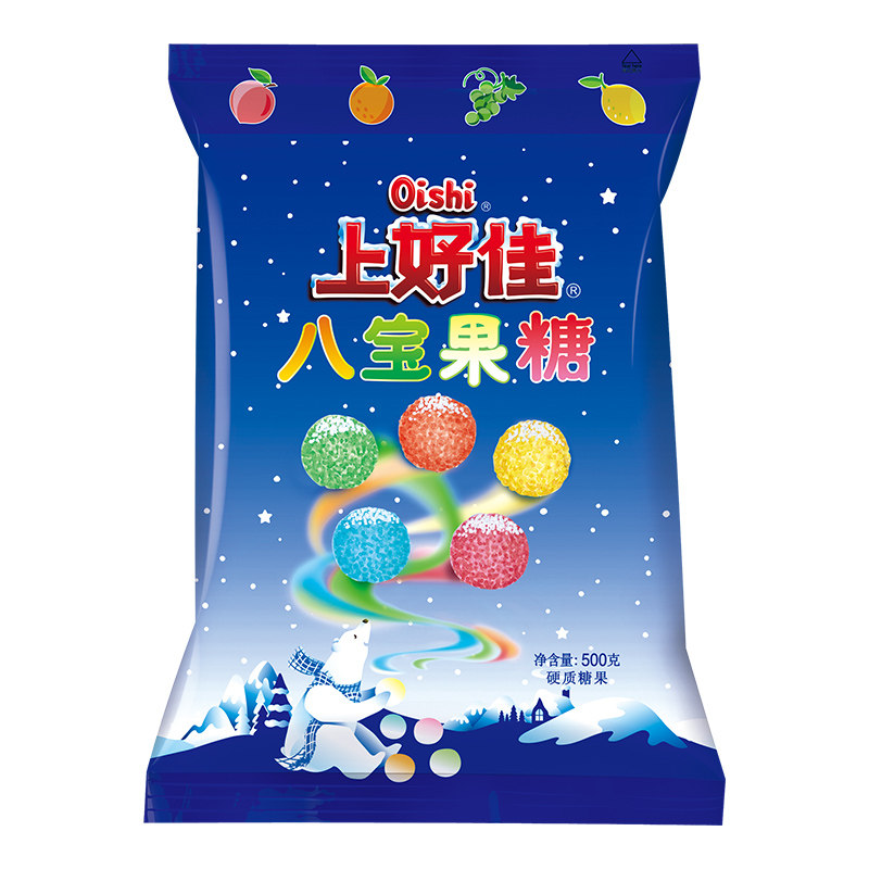 上好佳八宝水果糖500g58个水果果味硬糖结婚婚庆糖果