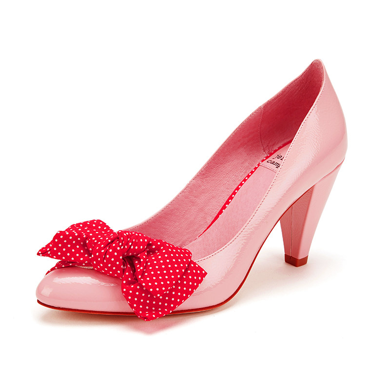 jeffreycampbell2020春夏新品粉色尖头甜美蝴蝶结高跟休闲单鞋