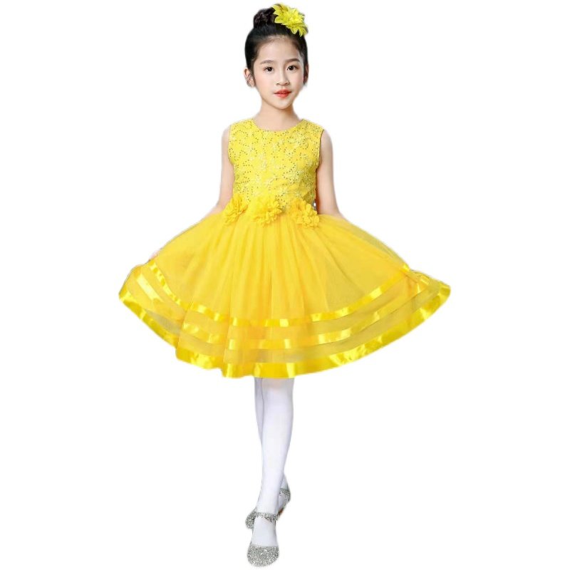 六一儿童公主蓬蓬幼儿园一二二年级小女孩舞蹈裙子儿童演出服