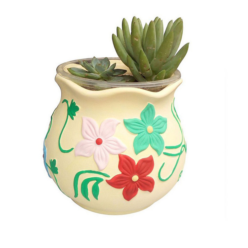 陶瓷彩绘多肉植物花盆盆栽笔筒diy手工白胚白模填色