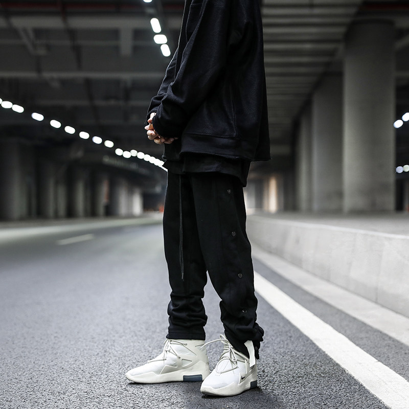 kanye侃爷高街休闲裤ins潮牌欧美魔术贴排宽松休闲裤