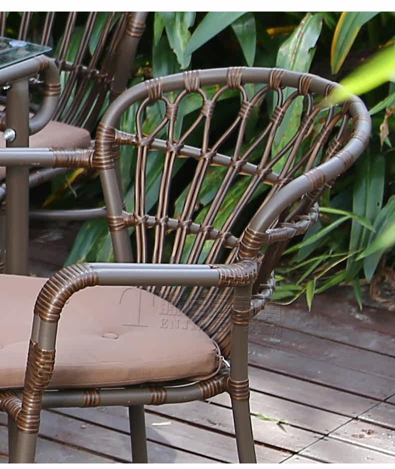 户外藤椅套件组合藤编休闲桌椅藤桌子阳台椅子室外露天铁艺滕椅