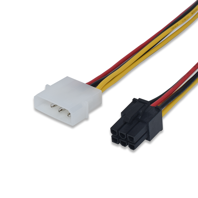 粤信大4pin转6pin显卡电源转接线d型4p转6p电脑供电转换线