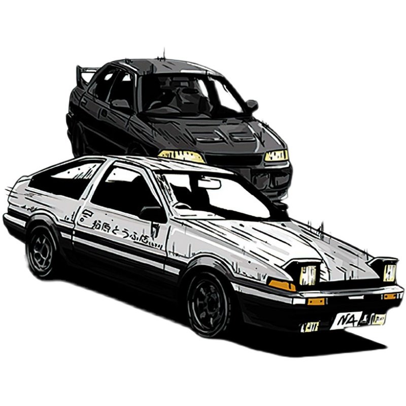 汽车贴纸头文字车贴动漫ae86改装车jdm日系车窗汽车装饰贴