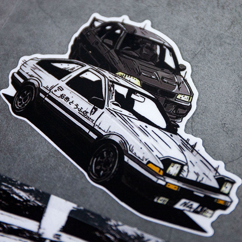 汽车贴纸头文字车贴动漫ae86改装车jdm日系车窗汽车装饰贴