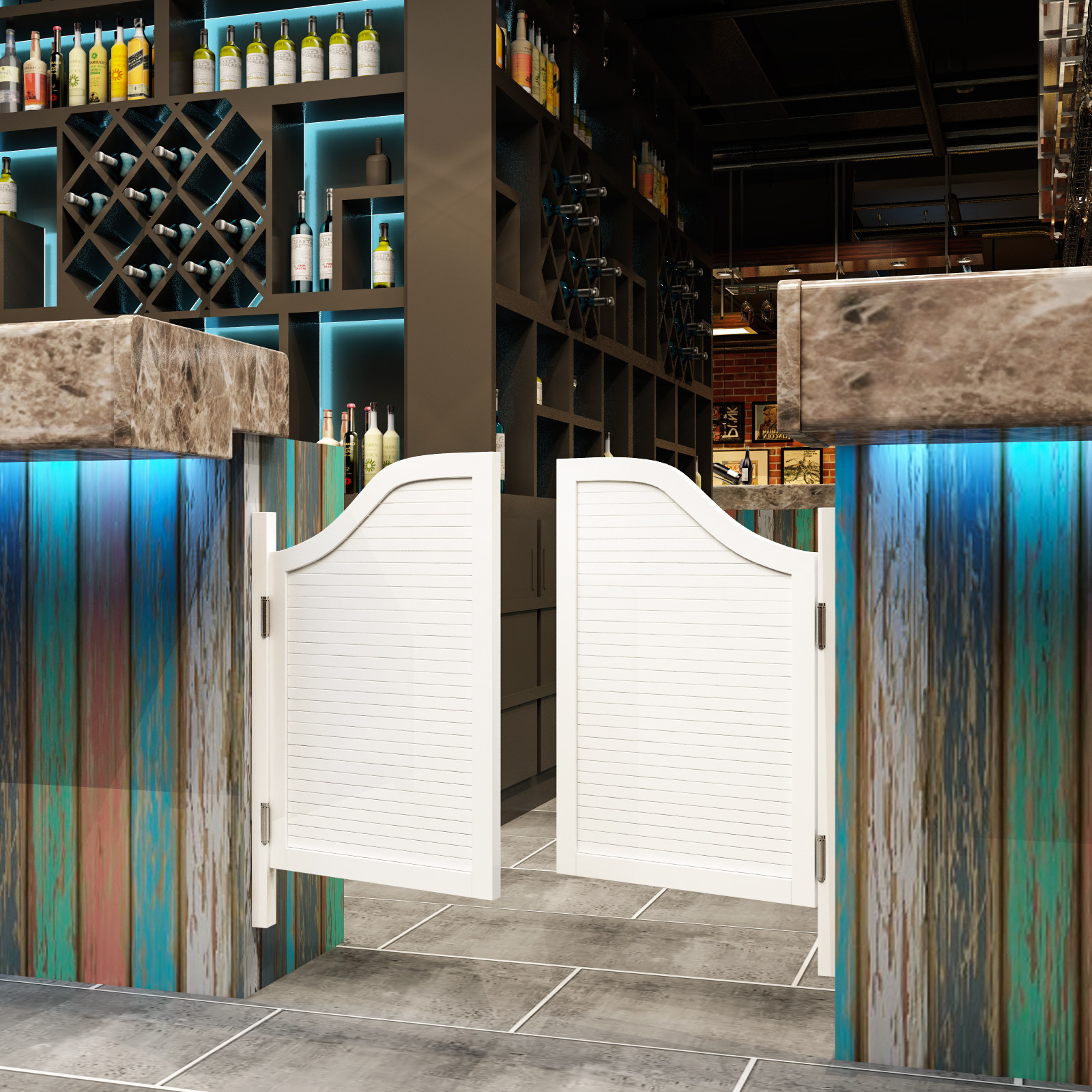 地中海实木牛仔栅栏弹簧酒吧半截腰门隔断门吧台卧室门