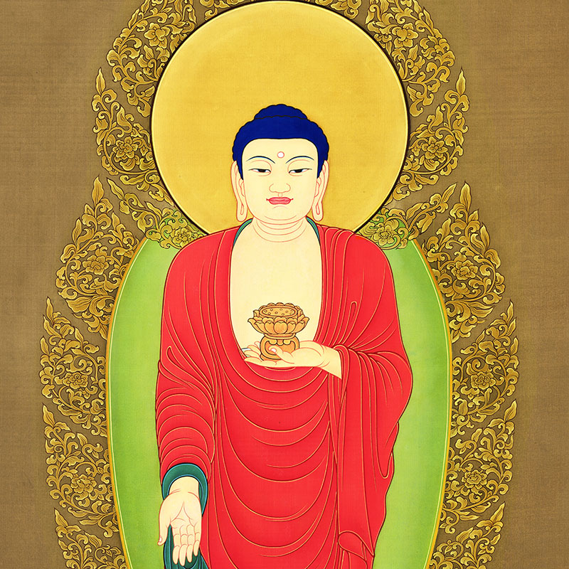 丁观鹏阿弥陀佛佛像人物画佛堂供奉挂画宣纸微喷复制品国画