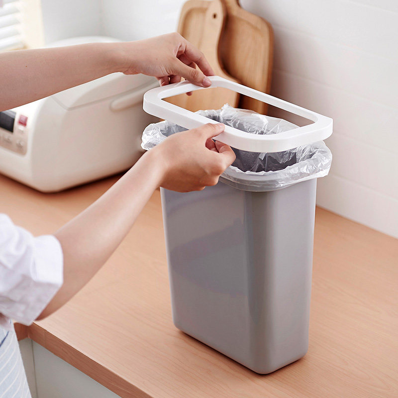 创意厨房带压圈垃圾桶橱柜门可悬挂大号收纳桶家用无盖桌面收纳盒