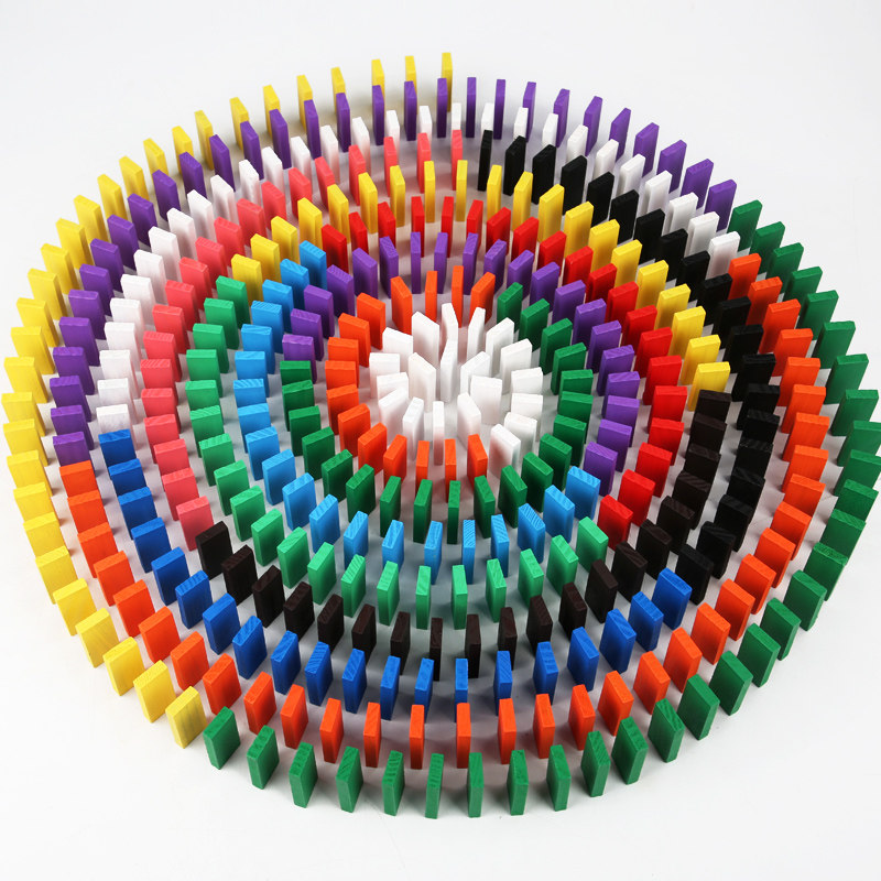 多米诺骨牌儿童益智多米乐骨牌机关男女女孩多米诺积木多米诺骨牌