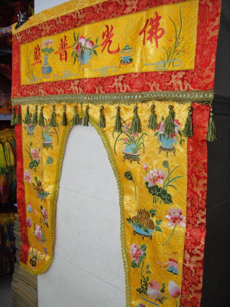 提花刺绣1米佛光普照龙帐花门佛帐龙门神进香佛教工艺品