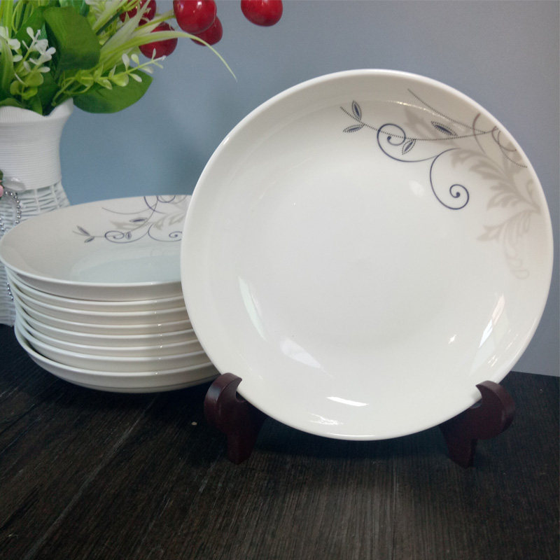 盘子7寸菜盘创意创意家家用简约6只圆形装菜盘