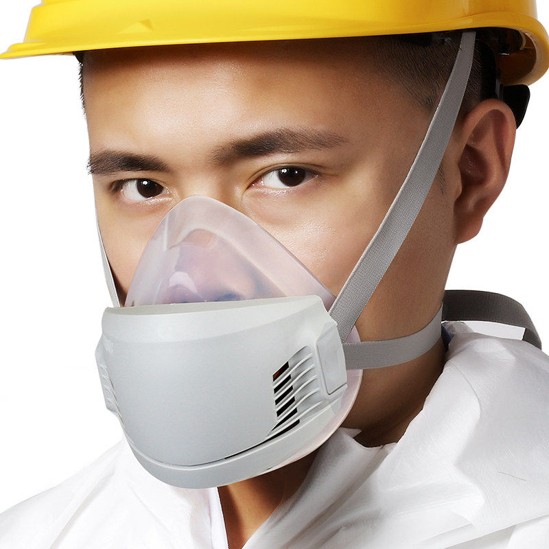 思创面具防工业粉尘透气防灰尘打磨硅胶面罩面罩易呼吸煤矿可清洗