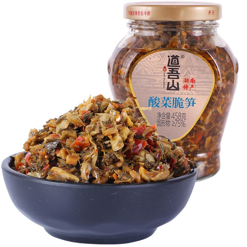 道吾山茶油贡菜脆椒458g湖南南特产下饭菜腌菜辣椒酱