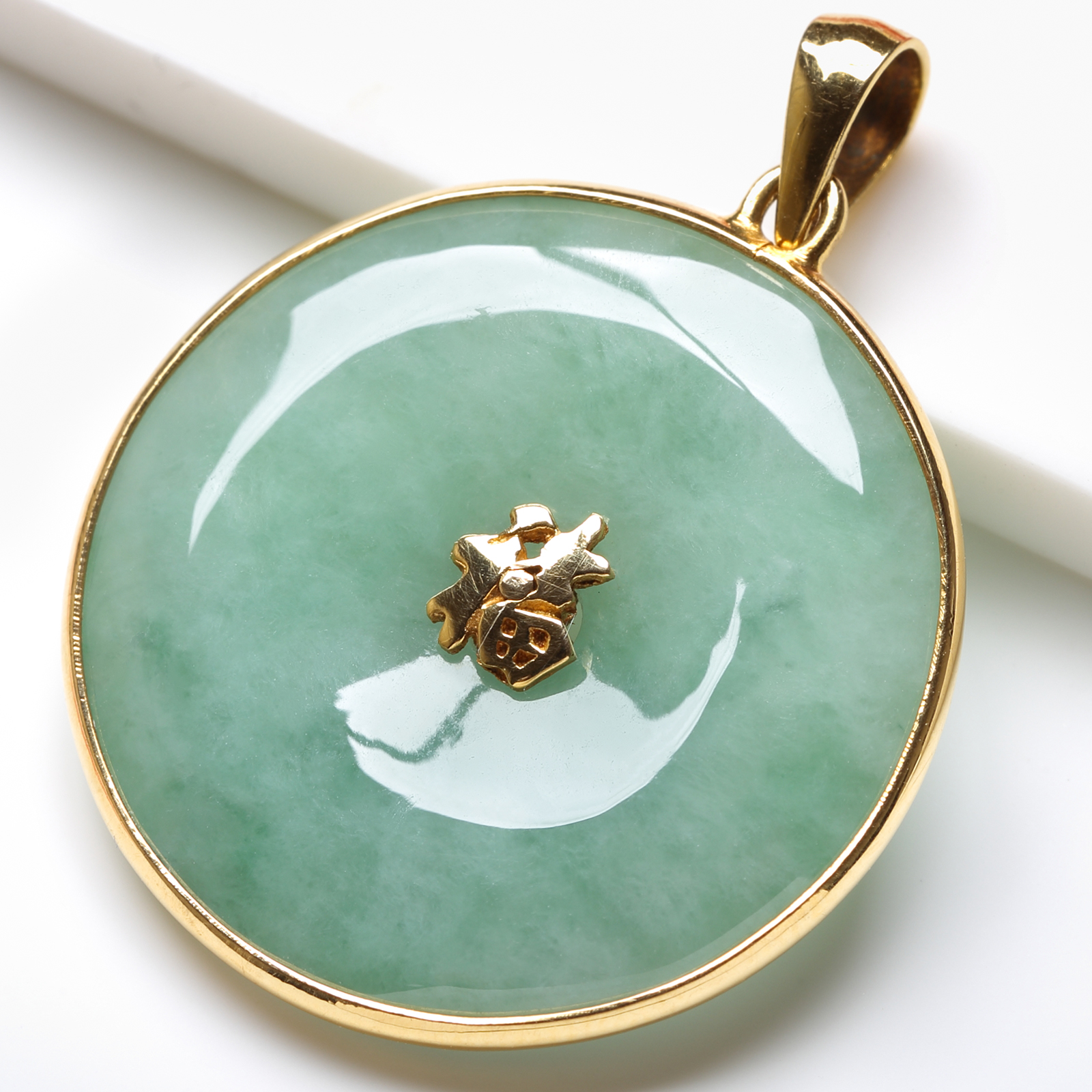 缅甸怀古吊坠老坑冰糯种玉坠天然项坠浅阳翡翠颈饰