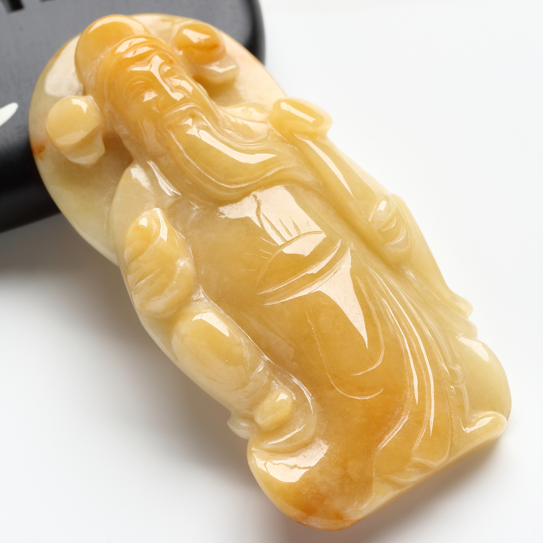 缅甸财神翡翠黄翡翠柠檬坠满色货挂天然项坠细糯种颈饰