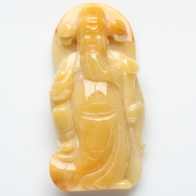 缅甸财神翡翠黄翡翠柠檬坠满色货挂天然项坠细糯种颈饰