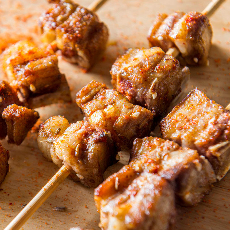 烧烤大庄园冷冻串串品大半成新鲜带骨5串200g羊肉串