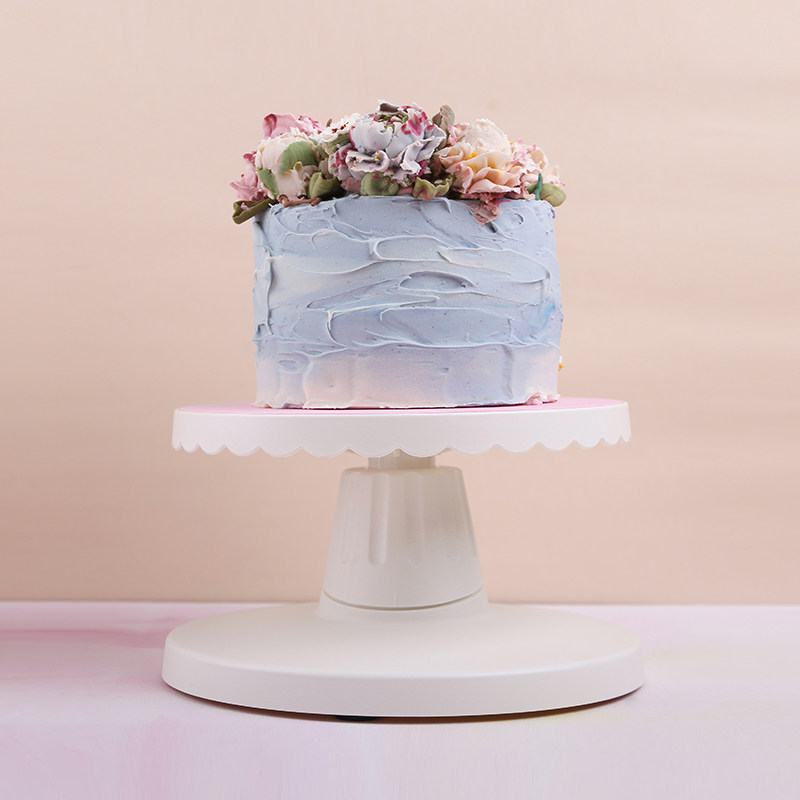 烘焙工具 法焙客塑料裱花台蛋糕转台 防滑刻度生日蛋糕转盘裱花架