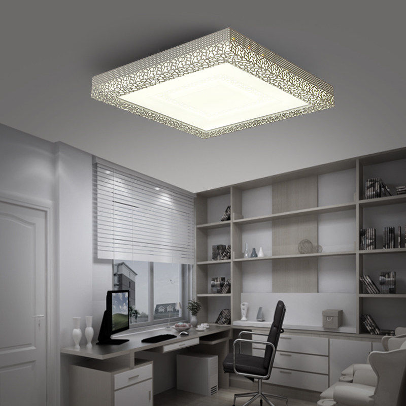 led吸顶灯卧室灯简约现代客厅灯长方形大气顶灯温馨铁艺书房灯具