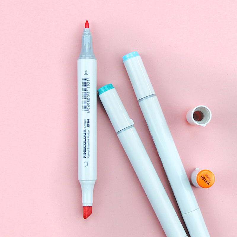 马克finecolour官方全套肤色硬头手绘绘画服装动漫马克笔