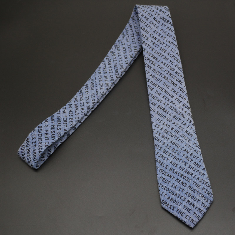 领带男韩版6cm字母窄版英伦学院风日系手打款领带