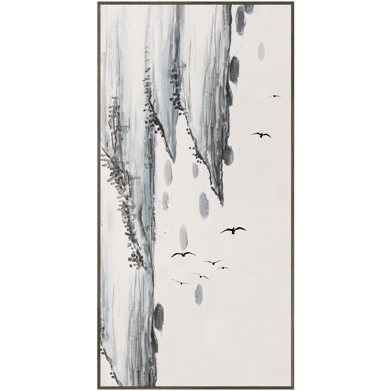 染宣新中式禅意玄关玄幻装饰画黑白水墨挂画竖版现代装饰画