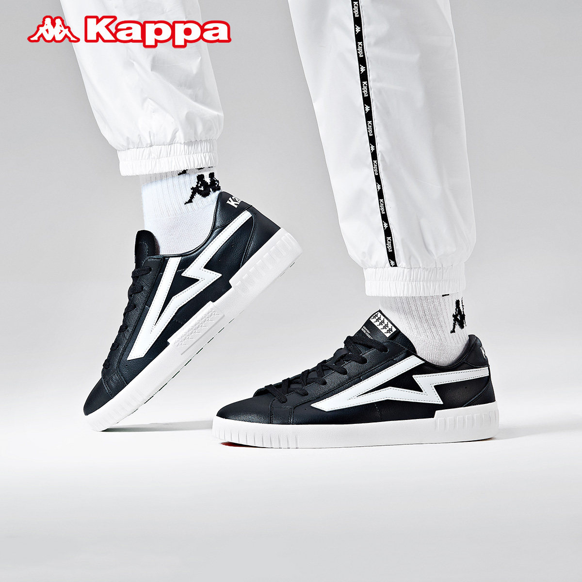 kappa卡帕新品春款男女皮面休闲休闲鞋鞋内增高板鞋