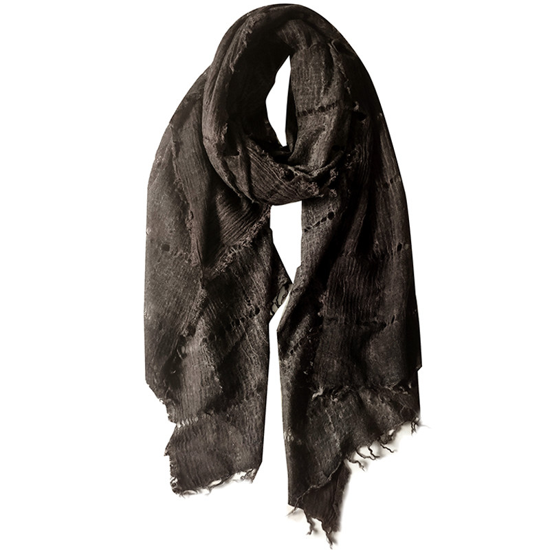 丰紫隅新款时尚个性镂空设计破洞山羊绒围巾秋冬围巾