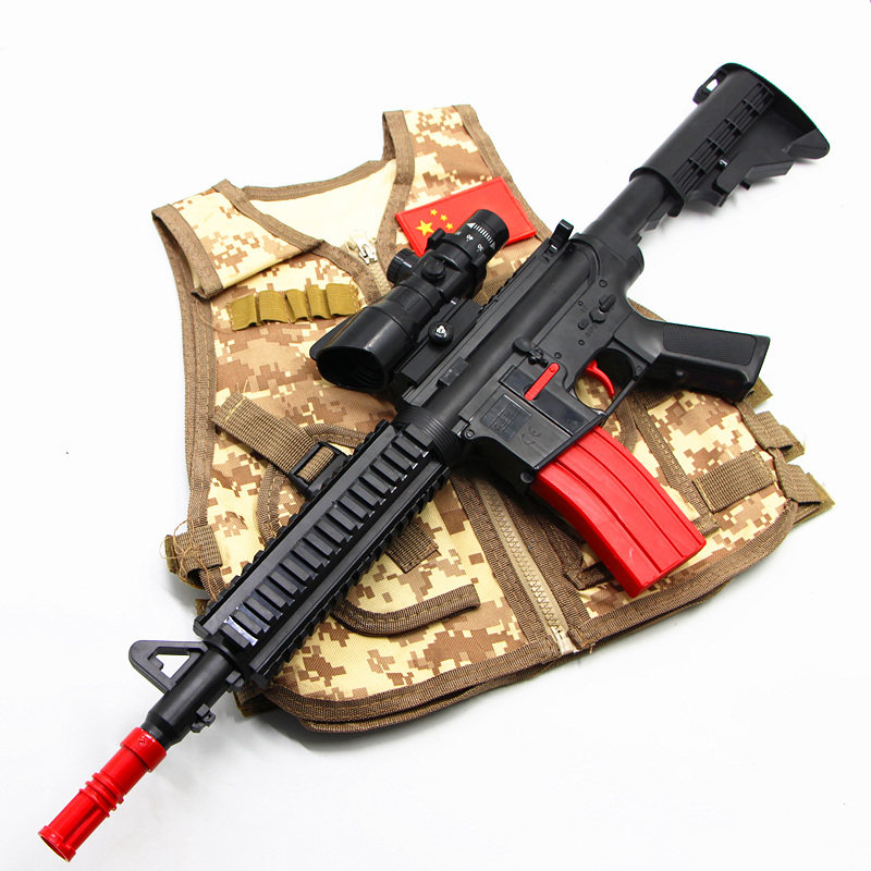 儿童发枪迷彩玩具警察装备吃鸡连发软弹电动电动玩具枪