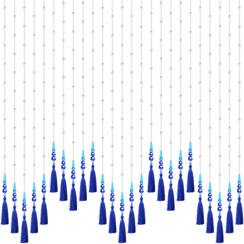 珠帘水晶装饰隔断帘子玄关客厅流苏挂帘打孔珠帘