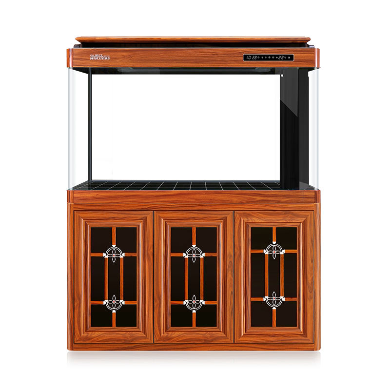 鱼缸闽江大型客厅家用热弯弧形落地地龙换水鱼缸