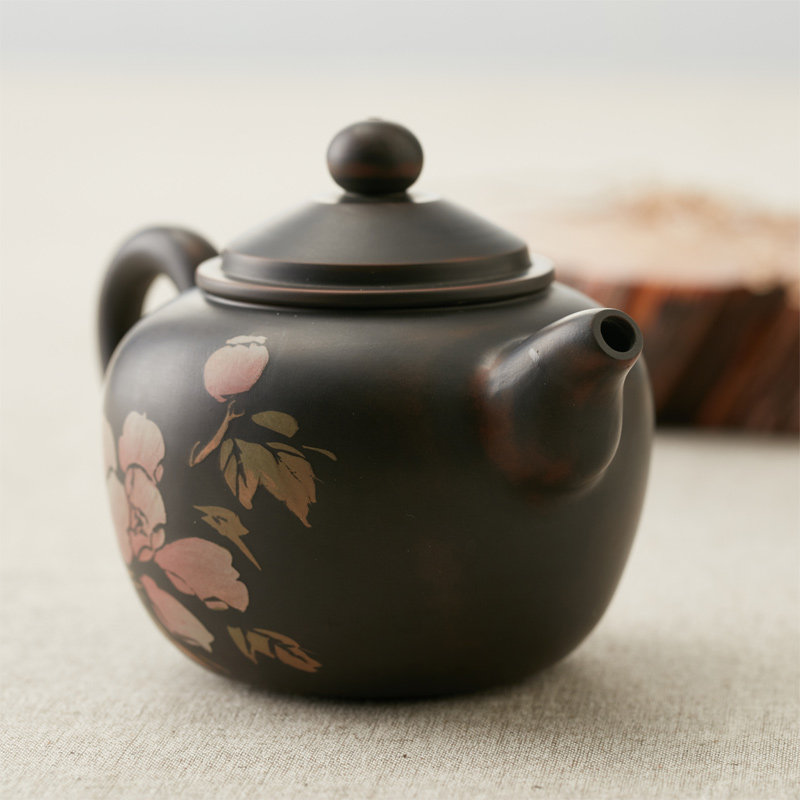 原矿云南建水紫陶茶壶 全手工残贴彩填填泥壶功夫茶壶茶具紫陶壶