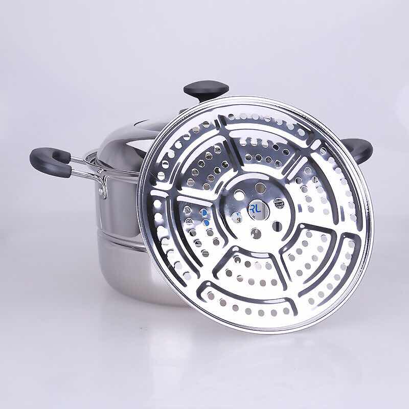 蒸锅恒能不锈钢单层桑拿锅蒸蒸鱼锅具电磁炉1层蒸锅